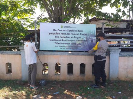 Pemasangan Spanduk/Banner Himbauan Kamtibmas terkait Antisipasi Petasan dan Balap Liar