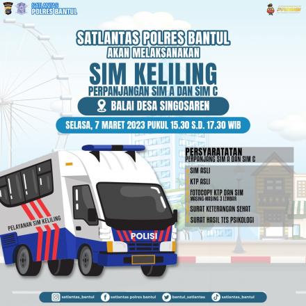 Pelayanan SIM Keliling di Balai Kalurahan Singosaren